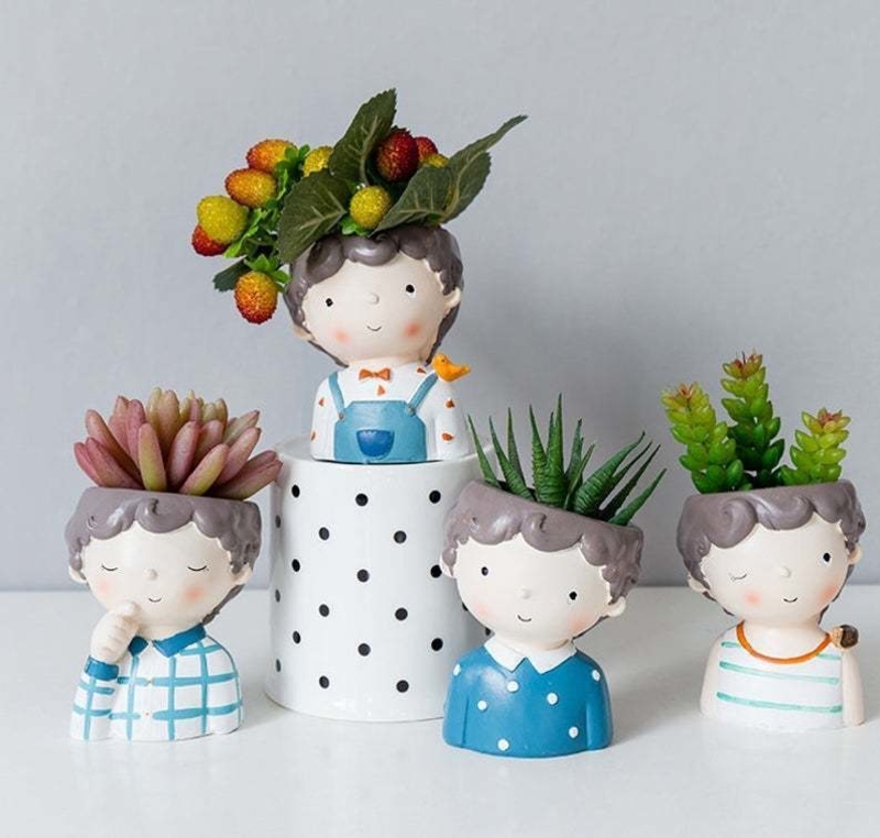 PACK 1 CUTE GIRLS AND BOYS PLANTERS