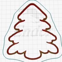 SNOW TREE COOKIE CUTTER- CORTANTE ARBOL NEVADO 3D model - Thumbnail 2