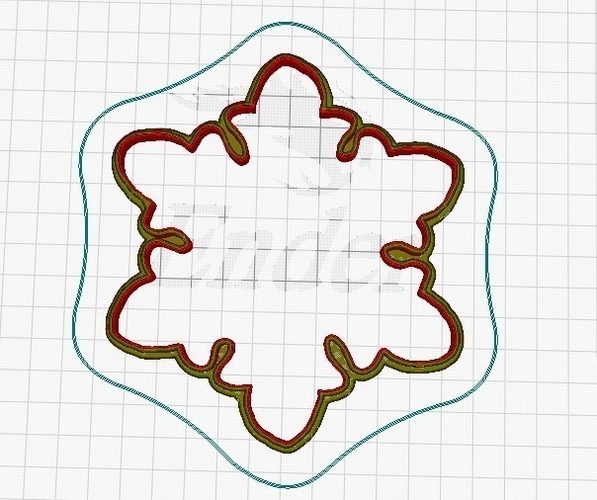 cookie cutter snowflake- copo de nieve cortante de galletitas 3D Print 417423