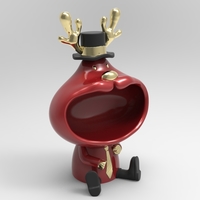 Home Decoration Cool Deer Figurine For Interior Big Mouth - Thumbnail 5