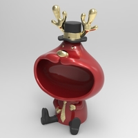 Home Decoration Cool Deer Figurine For Interior Big Mouth - Thumbnail 6