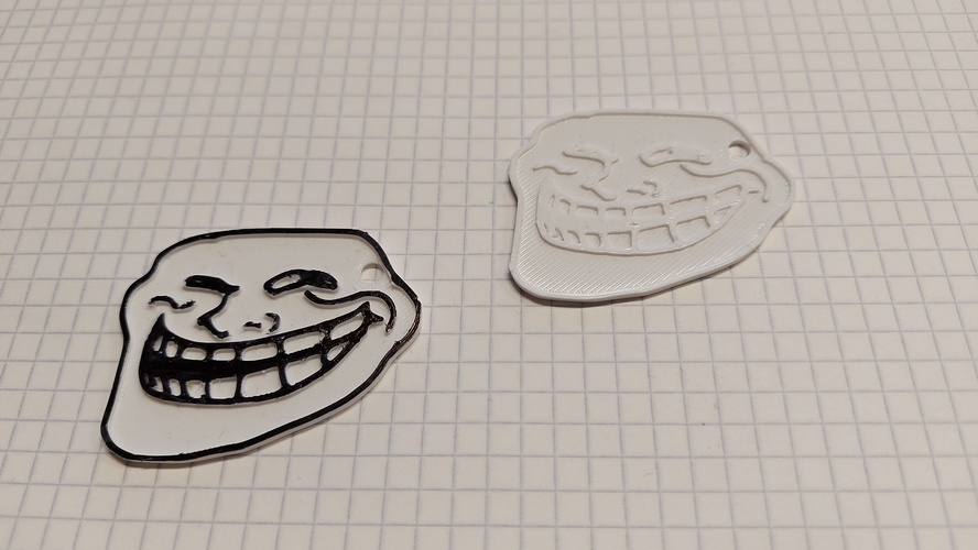 Trollface Ragecomic Keychain  3D Print 417475