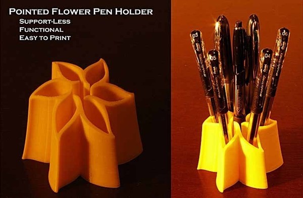 Medium Pointed Flower Pen Holder 3D Printing 42158