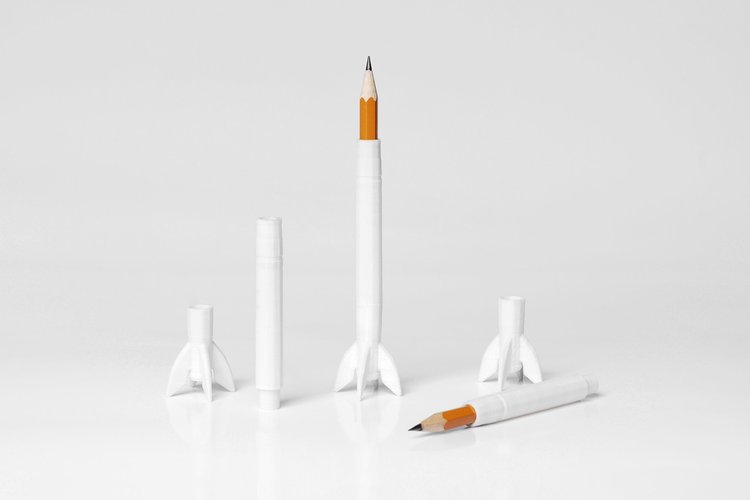 Rocket Pencil Extender 3D Print 42381