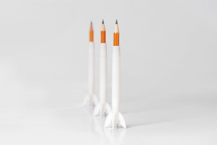 Rocket Pencil Extender 3D Print 42382