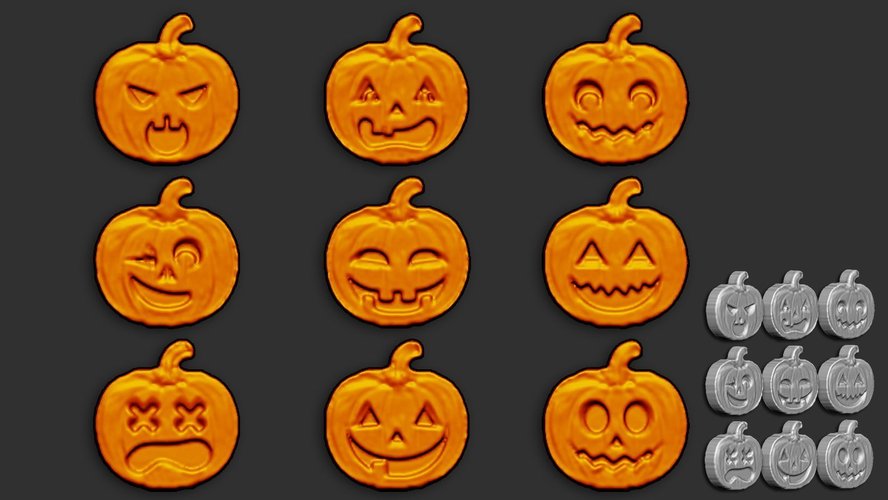 Halloween Pumpkins 9piece /Magnet styles 3D Print 42390