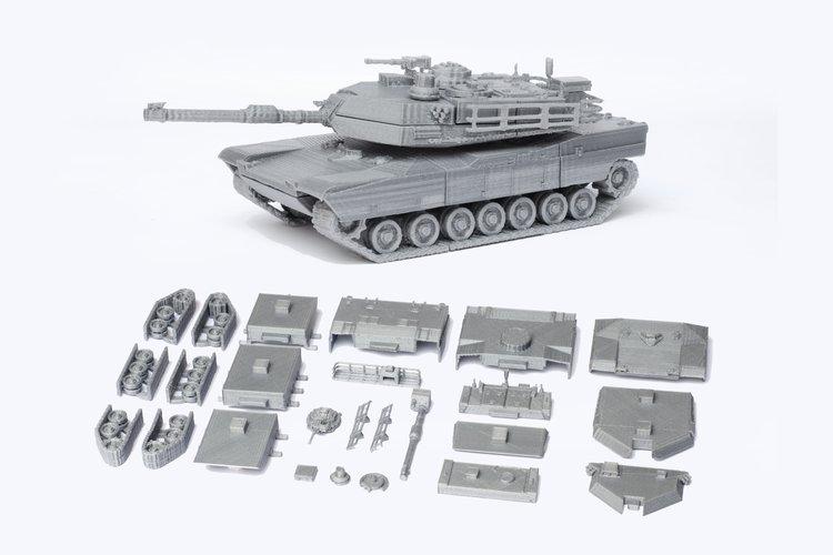 M1 Abrams Tank Model Kit - 25 body parts