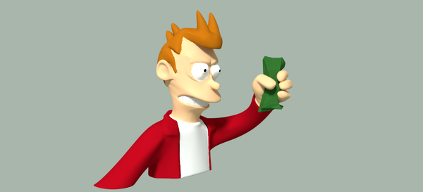 3D-meme Fry "shut up and take my money"