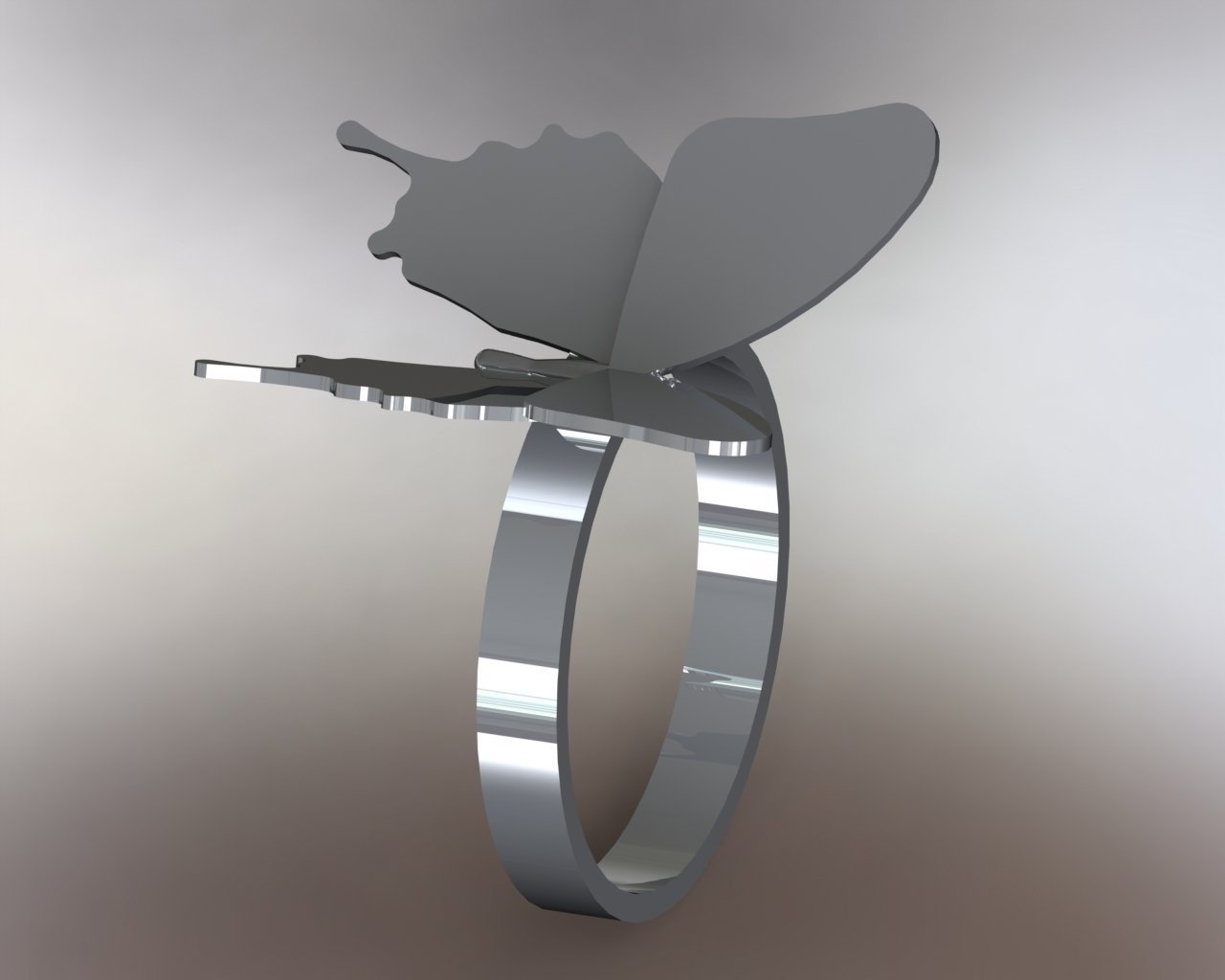 Download 3d Printed Butterfly Ring Us Size 9 By Azrael Pinshape