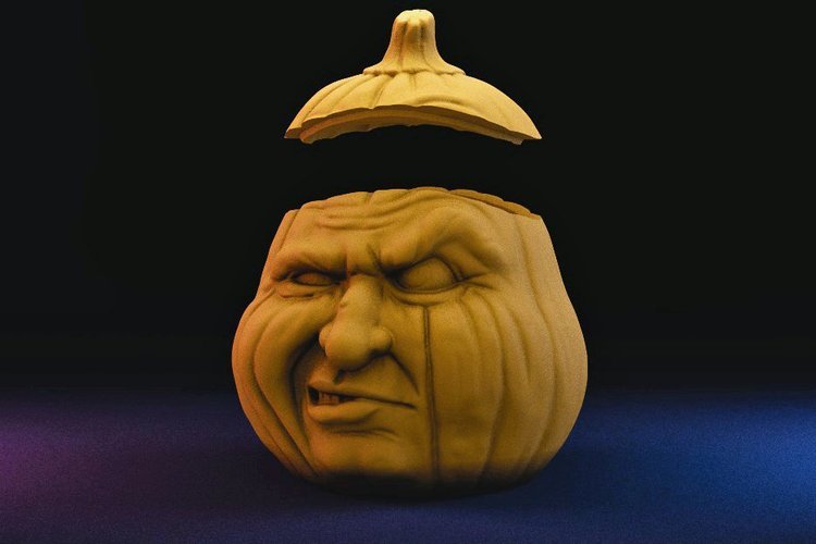 3D Printed Grumpkin Jar with Lid by richard_swika | Pinshape