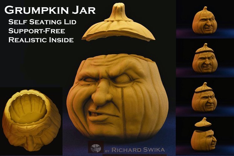 Grumpkin Jar with Lid 3D Print 42894