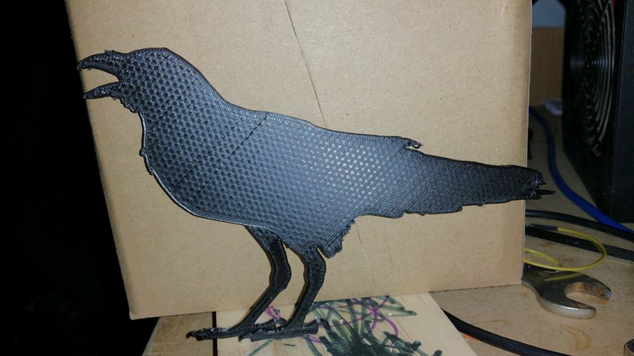 Raven silhouette 3D Print 43874