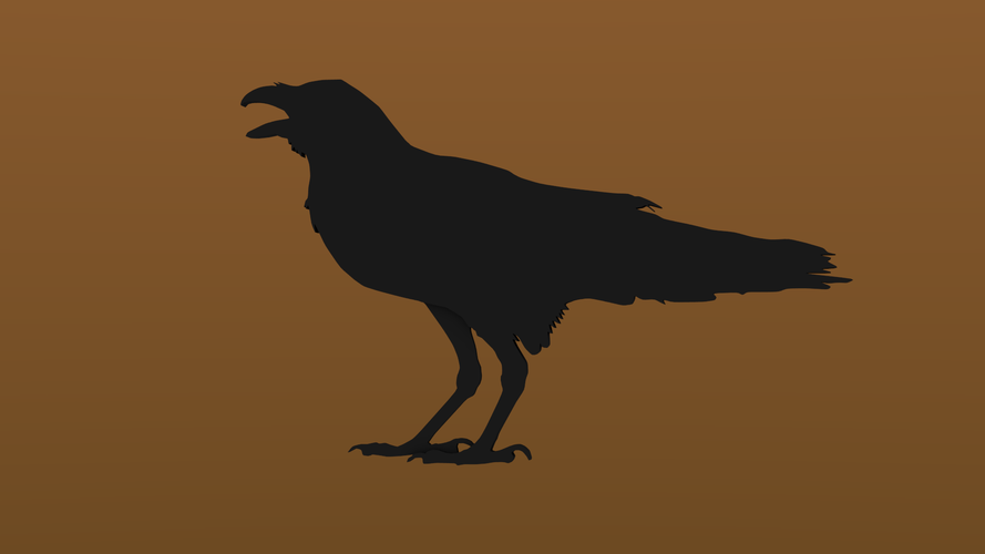 Raven silhouette 3D Print 43878