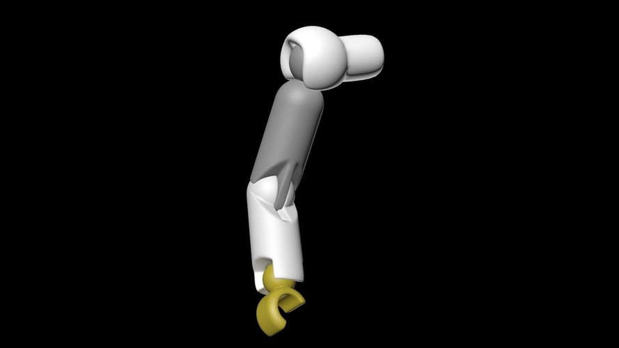 Humanoid Poseable Limb Attachment 3D Print 44011