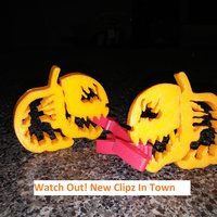 Small Pumpkin Jack o Lantern Clipz, Halloween Ready, Snack Ready 3D Printing 44037