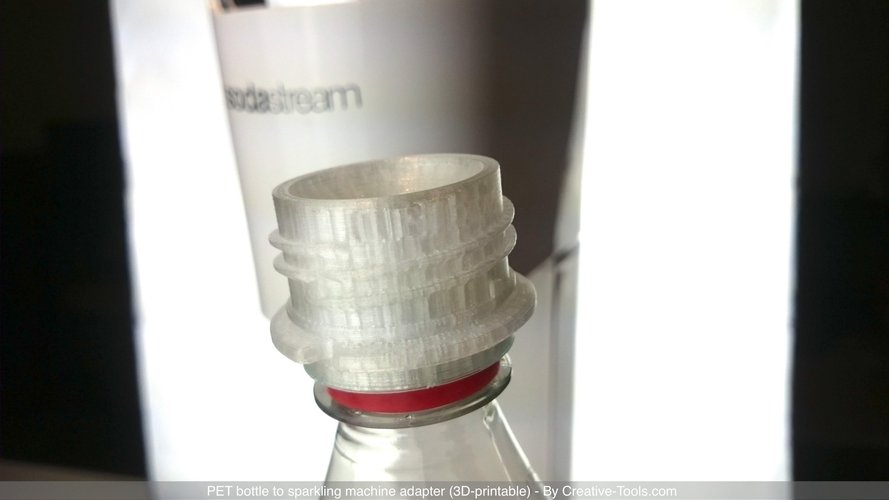 PET bottle to sparkling machine adapter (SodaStream-compatible)