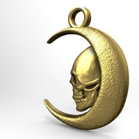 skull moon pendant - Thumbnail 2