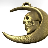 skull moon pendant - Thumbnail 4