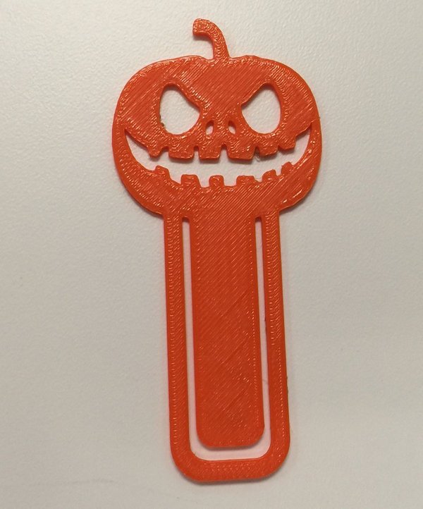 Medium Pumpkin Bookmark for Halloween Reading 3D Printing 44292