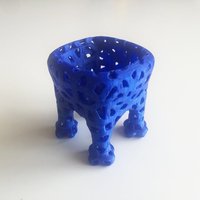 Small Voronoi Elephant Bowl # 2 3D Printing 44521