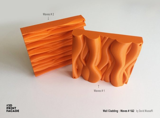Wall Cladding "Waves" #1 3D Print 44539