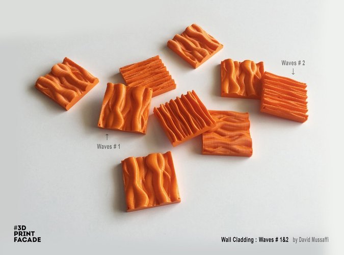 Wall Cladding "Waves" #2 3D Print 44543
