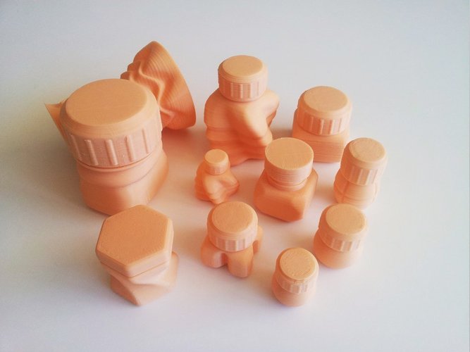 Bottles and Screw Caps 3D Print 45032