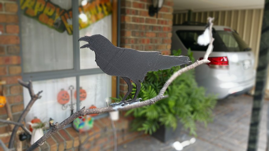 Raven silhouette 3D Print 45328