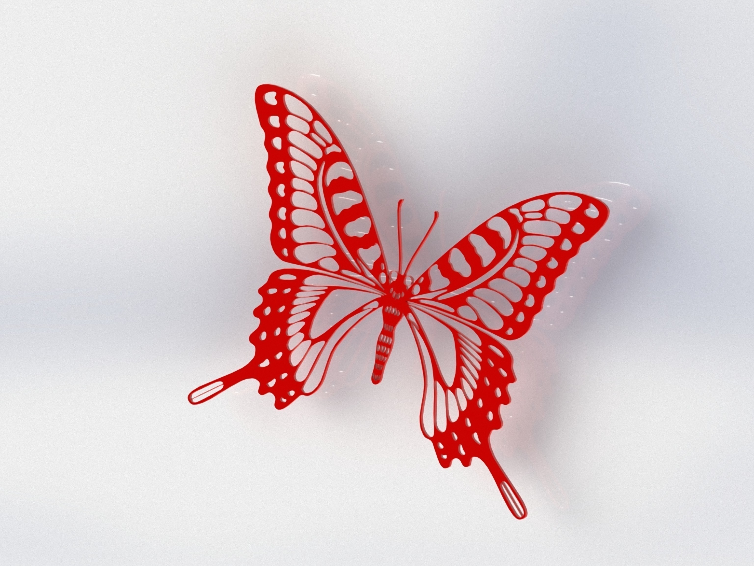 3D Printed Butterfly-V1 Red by khantiger100