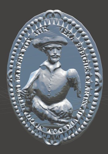 Sir Walter Raleigh - Cameo Brooch 3D Print 45649