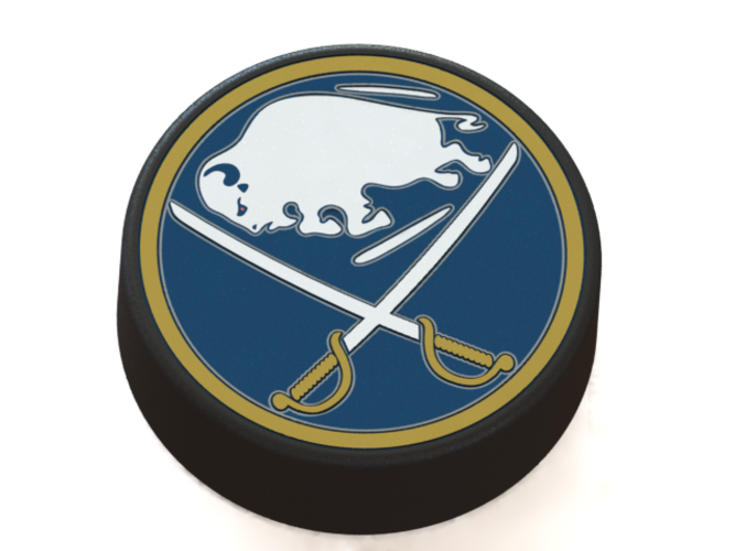 Buffalo Sabres logo on hockey puck