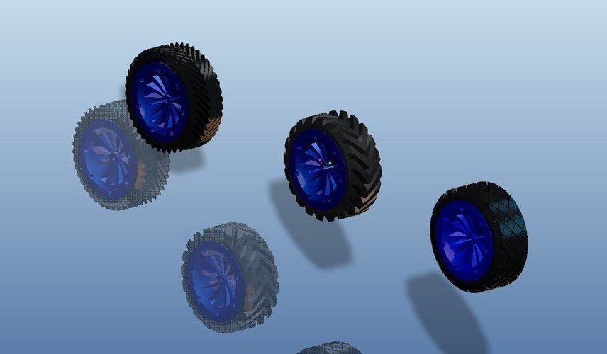 Printable wheel for rc cars with rim and mold for the rubber 3D Print 46226