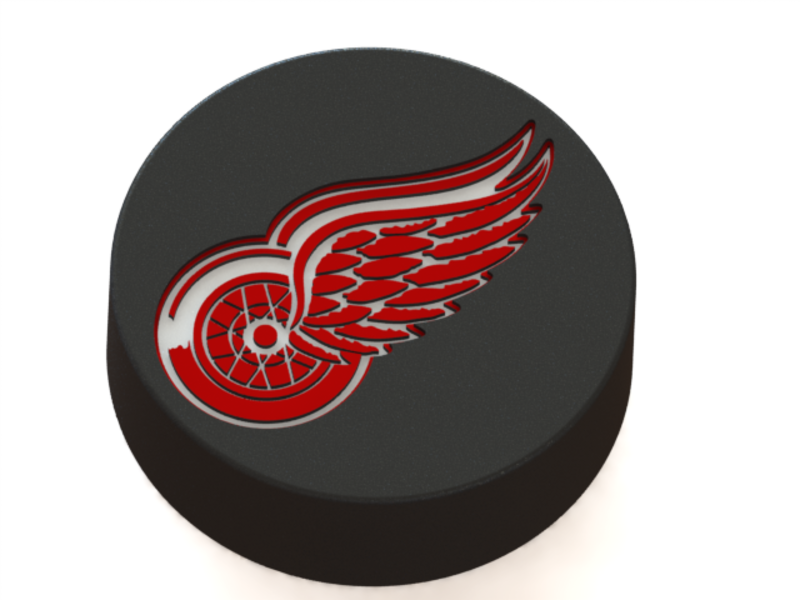 Detroit Red Wings Red Classic Hockey Puck - 5715505