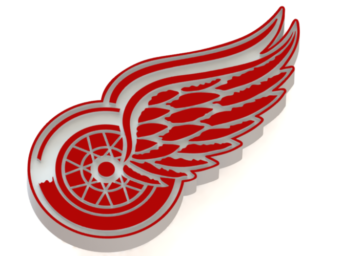 3d Printed Detroit Red Wings Logo By Rysard Poplavskij Pinshape