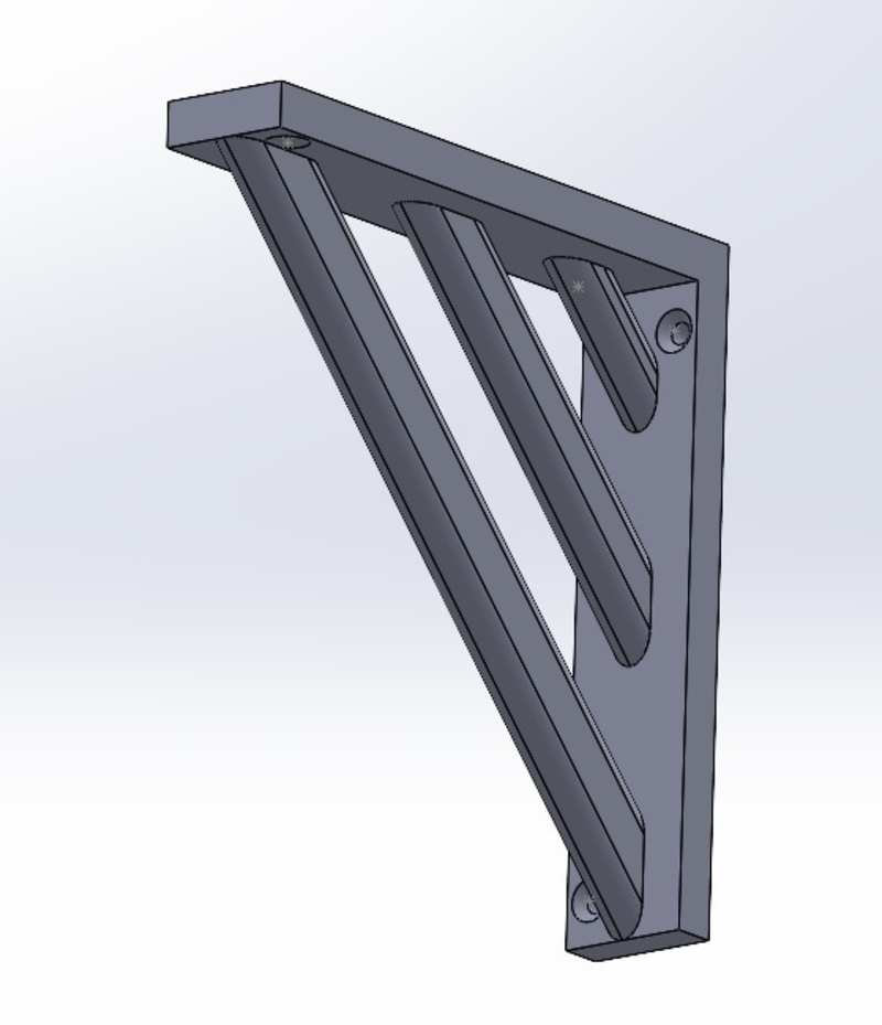 Three rib shelf bracket filleted