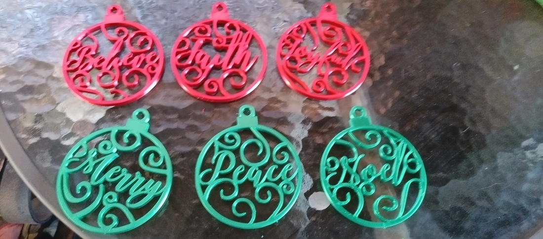 Christmas Flat word Ornaments Decorations 3D Print 464897