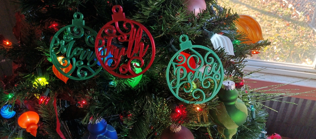 Christmas Flat word Ornaments Decorations 3D Print 464898