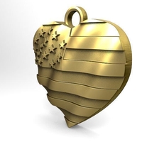 USA flag heart pendant - Thumbnail 2