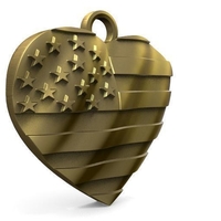 USA flag heart pendant - Thumbnail 3