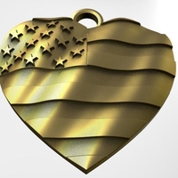 USA flag heart pendant - Thumbnail 4