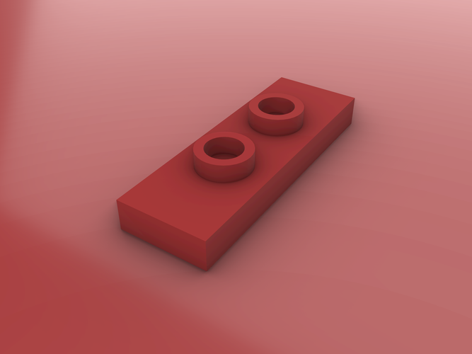 LEGO Plate - 1X3 with 2 Knobs 3D Print 465020