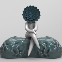 Flower woman 2 STL for 3D printing - Thumbnail 2