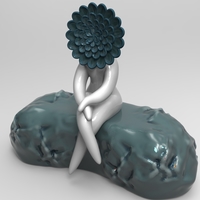 Flower woman 2 STL for 3D printing - Thumbnail 5