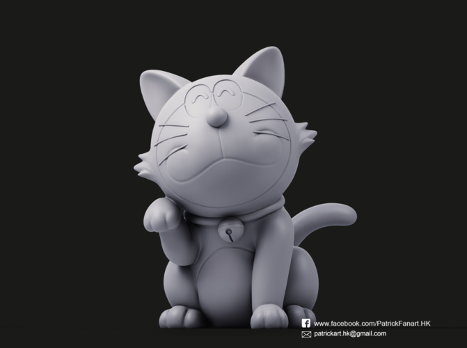 Doraemon Lucky Cat 3D Print 465642