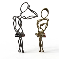 staring lovers (pair able pendant) - Thumbnail 2