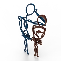staring lovers (pair able pendant) - Thumbnail 9