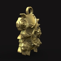 Skull and roses pendant - Thumbnail 2
