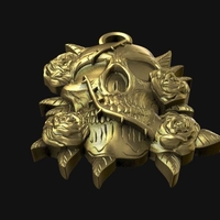 Skull and roses pendant - Thumbnail 3