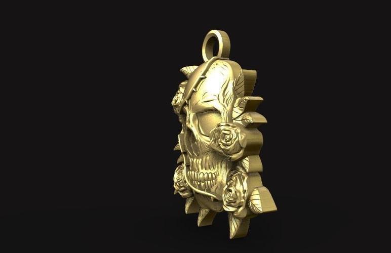 Skull and roses pendant 3D Print 465929