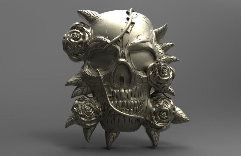 Skull and roses pendant 3D Print 465930